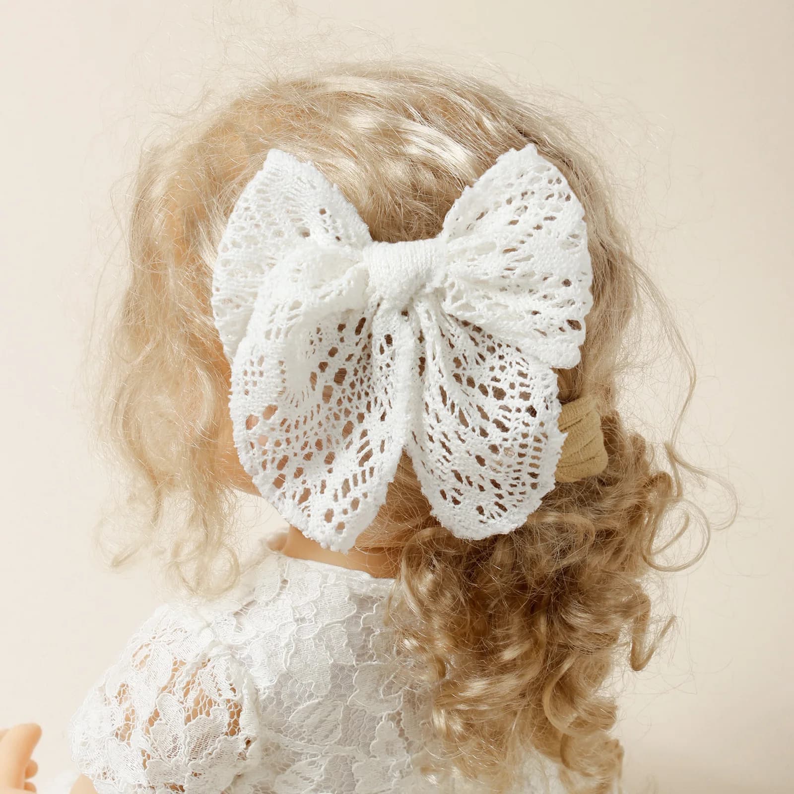 4.3 inch cute baby hair clips large handmade cotton lace cotton cable for kids hair clips accessories for children