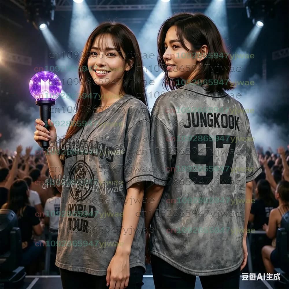 Maglia da basket Hot Kpop Members Bangtan Comeback 2026 World Tour Army Merch T-shirt con scollo a V da uomo, top da donna, regalo per i fan Y2K