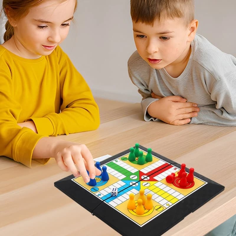 K0EF Set da gioco scacchi da tavolo pieghevole da 20 x 20 design colorato, perfetto per riunioni famiglia, facile da e