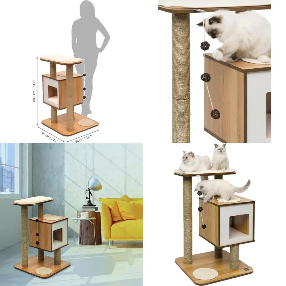 Albero per gatti color noce con base, modello 52042