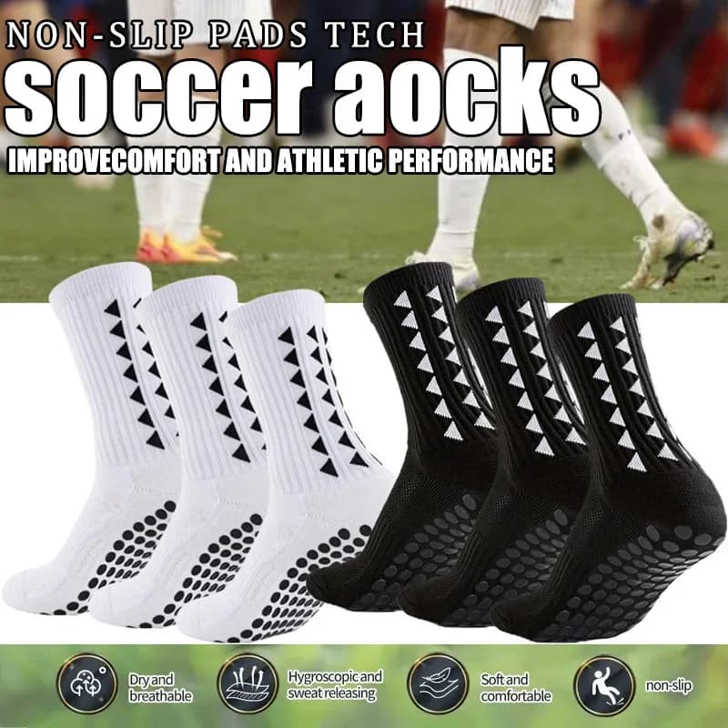 1/6 Pair of Men's Outdoor Sports Football Socks, durable and long-lasting, comfortable and breathable, designed for football use