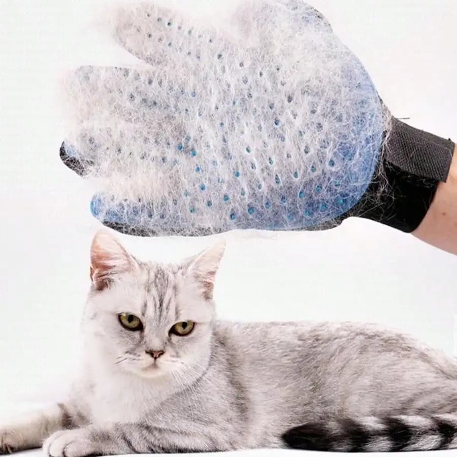 Guanti da toelettatura premium per animali domestici, guanto da bagno e da bagno 2 in 1 per cani e gatti, spazzola in silicone per una facile depilazione e massaggio