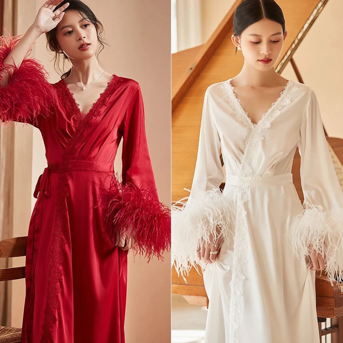Dresses for Women's Stars Dresses for Photo Kimono Night Pregnant Nightwear Nightwear Long Sleeves Bathrobe Night Shirt Prom Bridesmaid Shades
