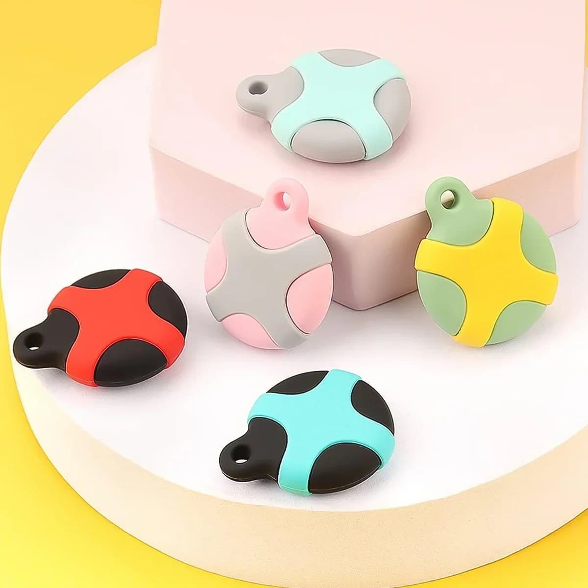 Waterproof AirTag Holder Keychain Ring- Anti-Scratch Accessories Protective Case Cover for Kids, Luggage, Wallet, and Dog Collar