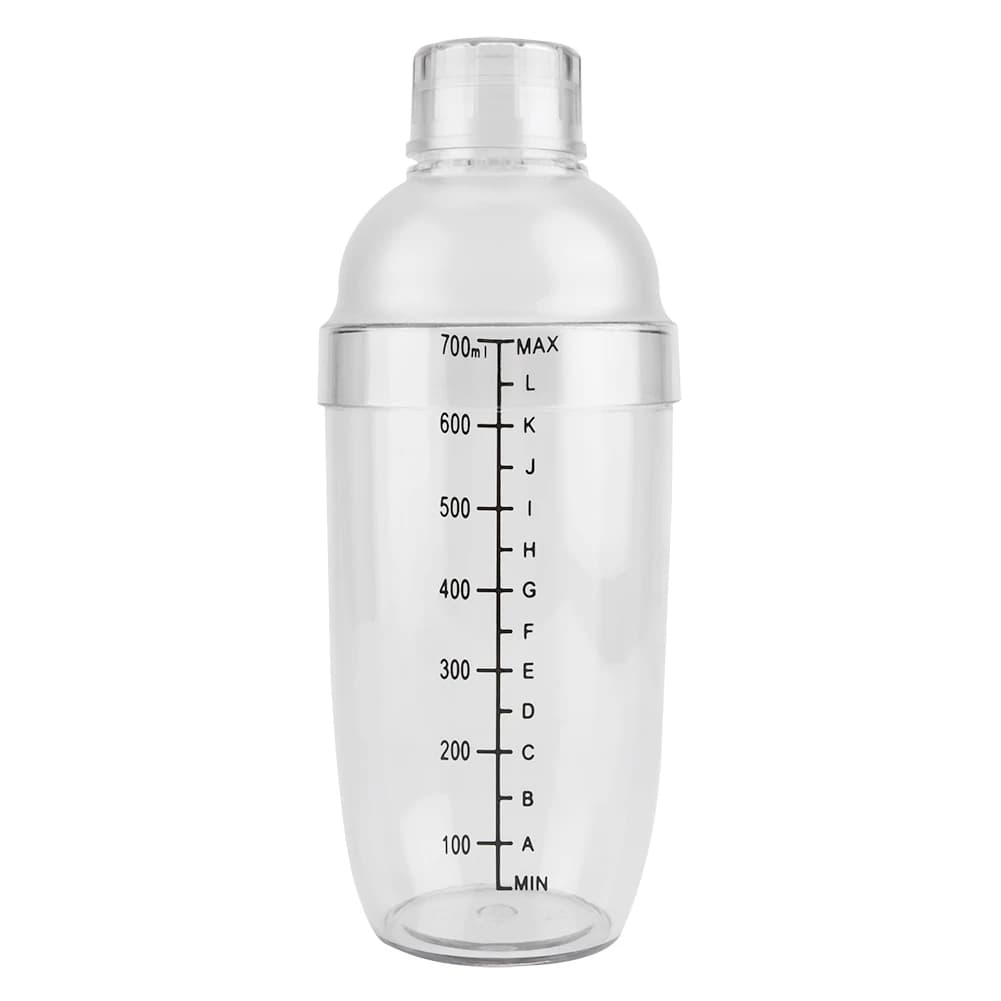 Anti leakage Transparent PC Resin Cocktail Shaker Mixer with Scale Bar Tool