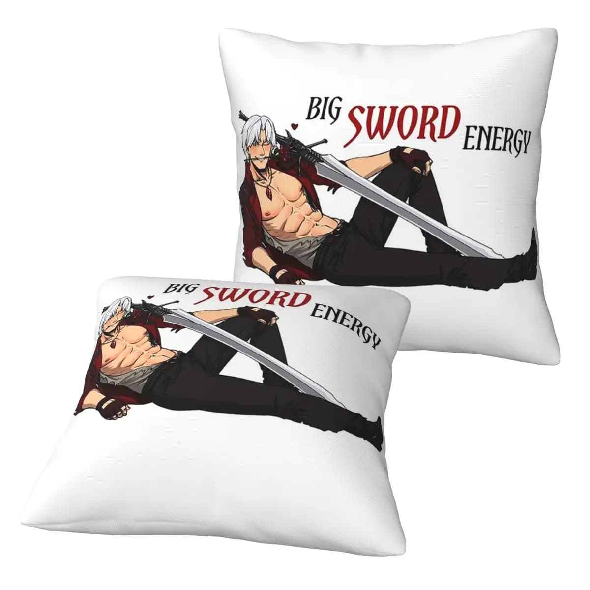 Devil May Cry Big Sword Energy 2 pz. Fodera per cuscino quadrata con cerniera, decorativa e confortevole, per divano e casa