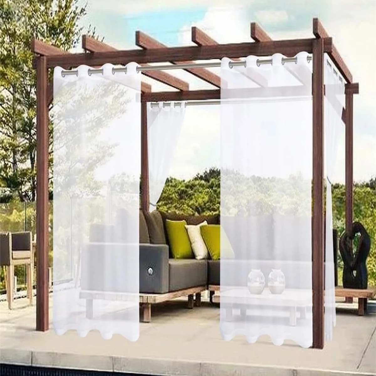 1 piece modern waterproof transparent curtain, romantic window screens suitable for outdoor balconies and party decorations