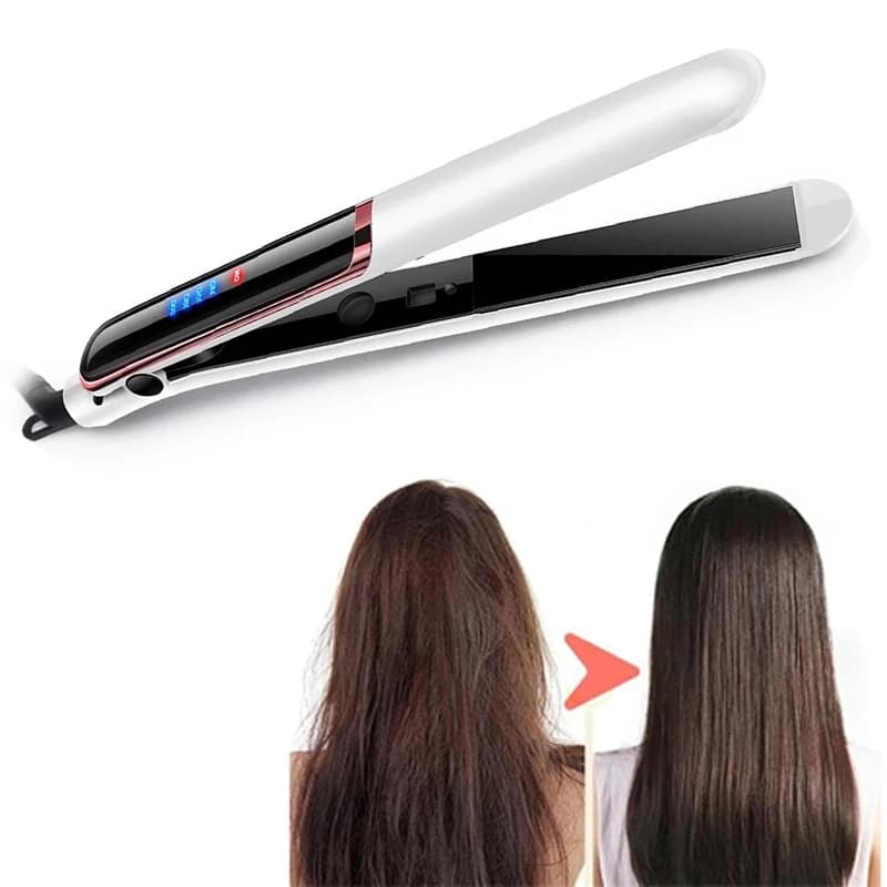 Professional Tools for Beauty Salon, Plate and Hair Clips 2 in 1 with LCD Display, Rapid Heating in 10 Seconds
