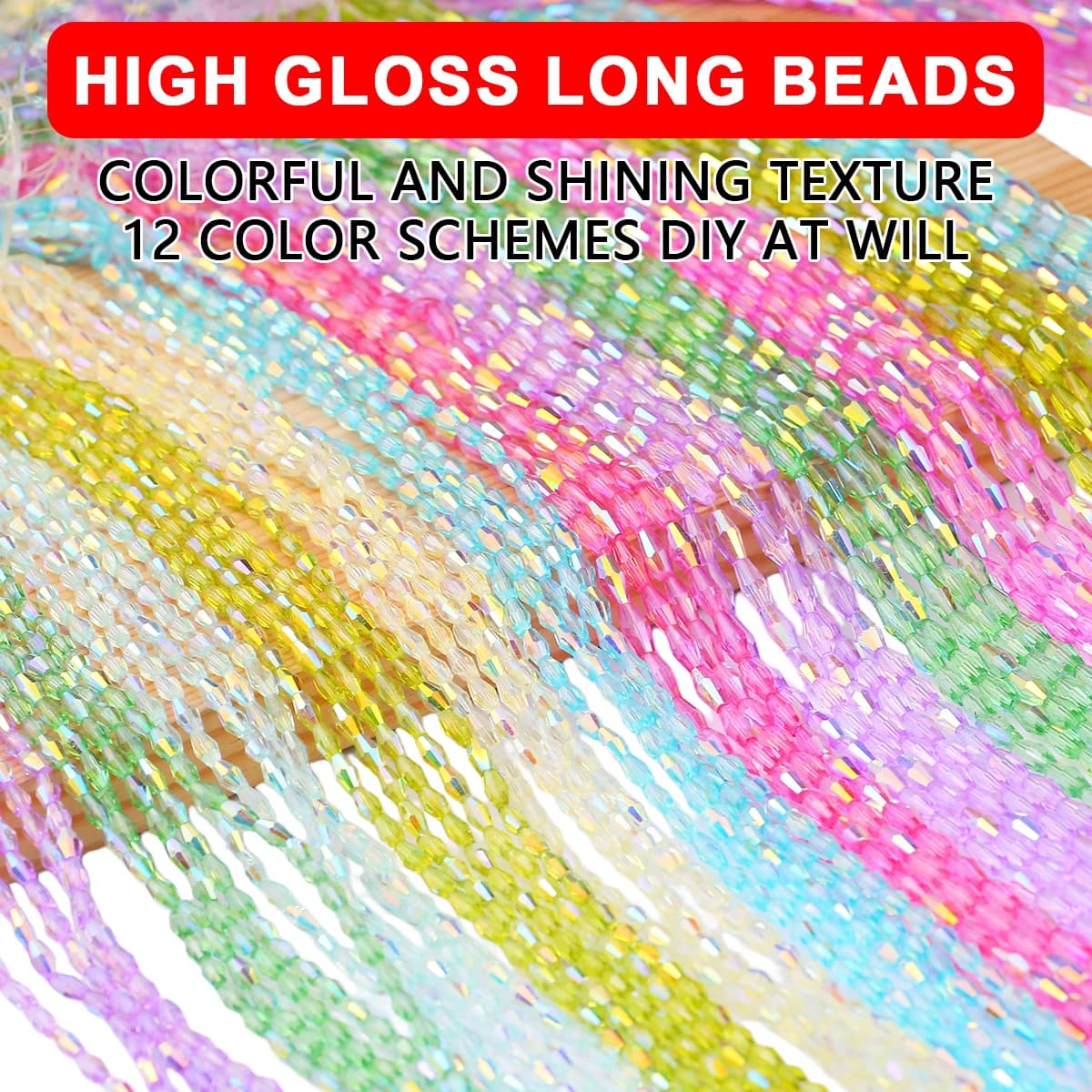 Nuove Perline di Cristallo AB a Punta Lunga 3x6/4x8mm, Distanziatori Sciolti per Creazione Gioielli, Bracciali, Collane, Accessori Fai da Te, Ingrosso