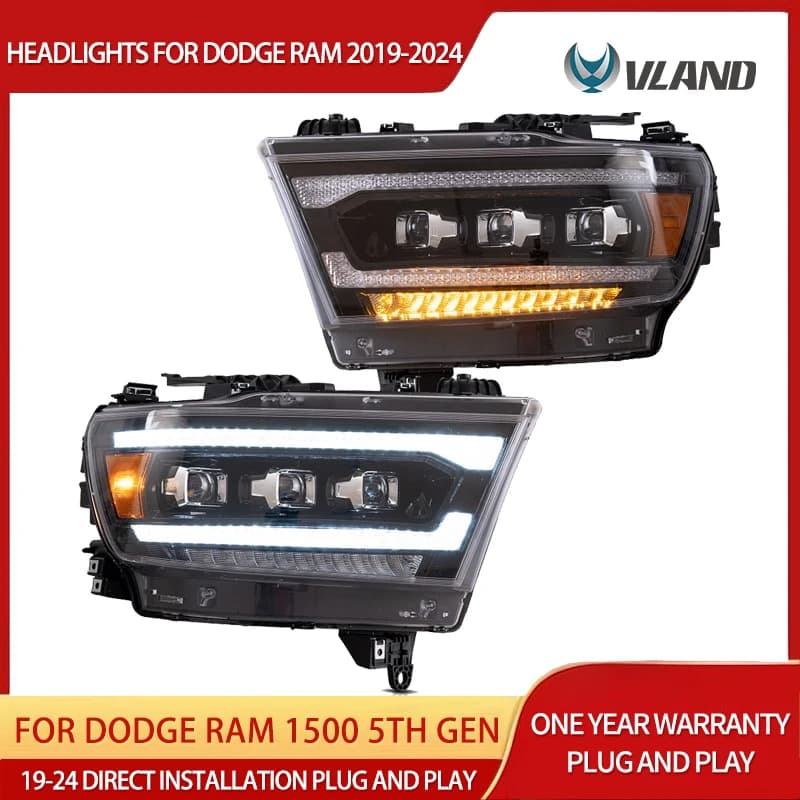 Fari a Proiezione LED Matrix Vland Neri per Ram 1500 5a Gen (DT) 19-24