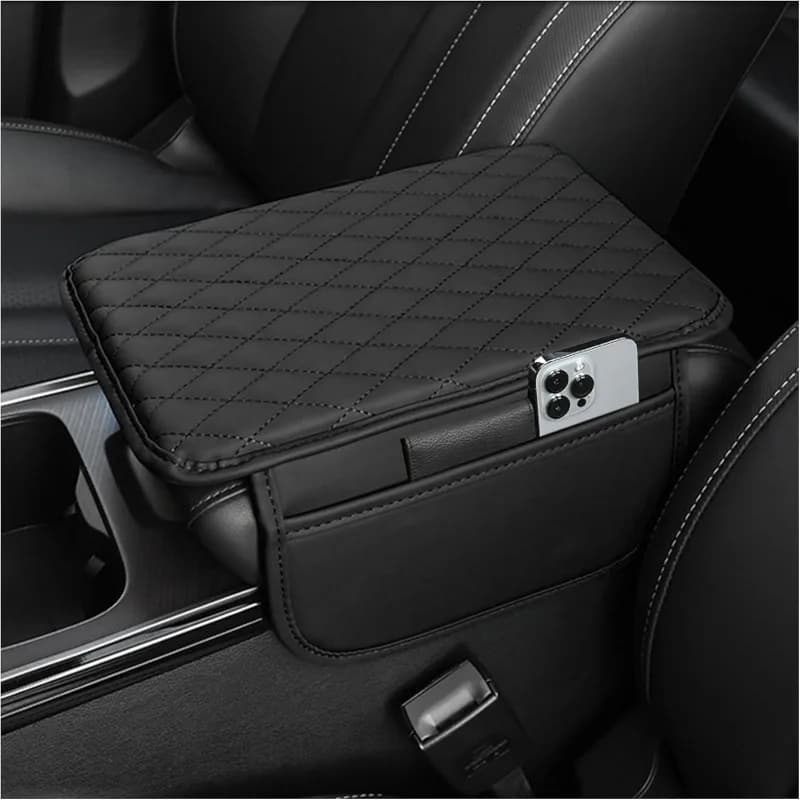 Copertura per console centrale per auto, con 2 borse portaoggetti, scatola portaoggetti universale per bracciolo per auto, accessori interni per la maggior parte dei veicoli