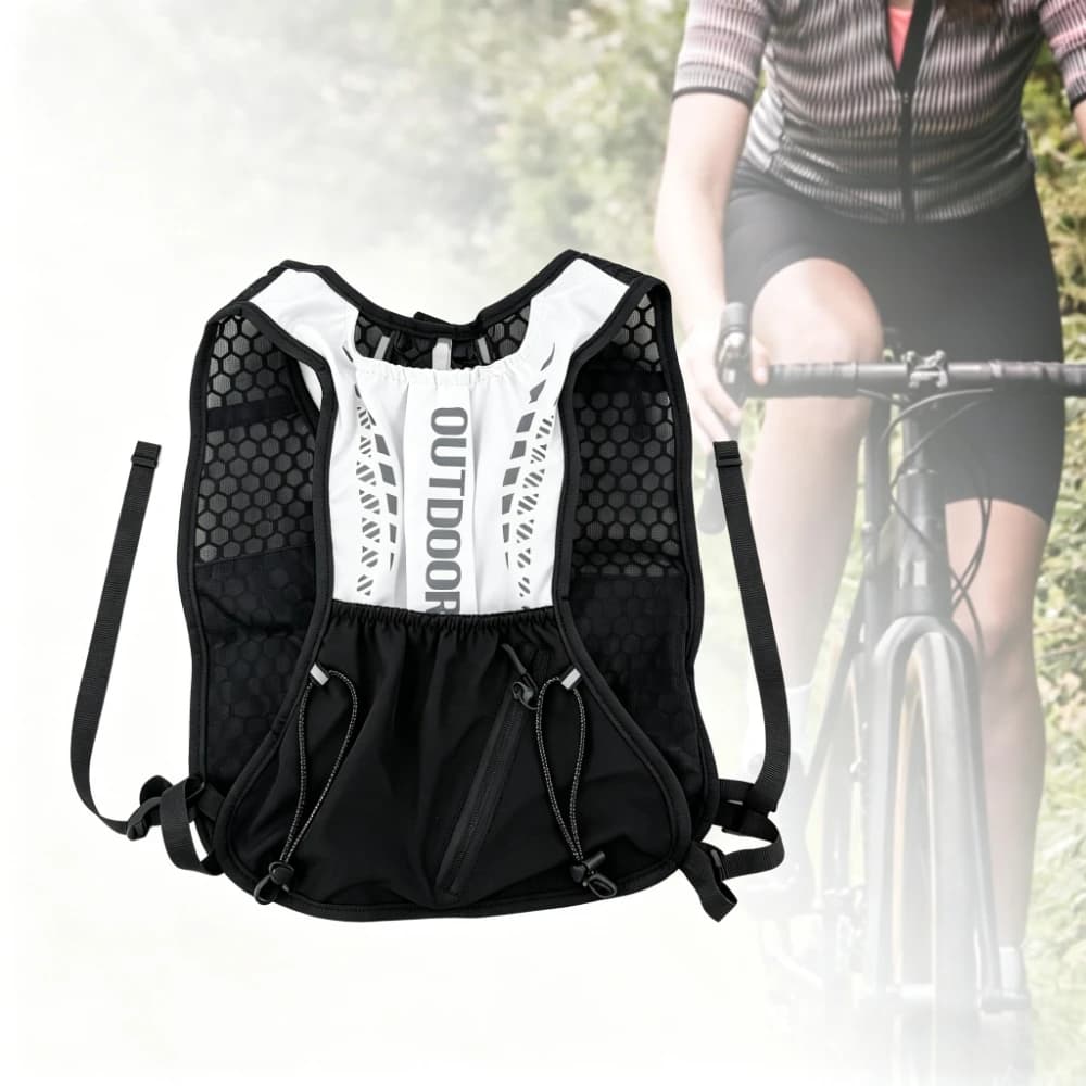 Gilet Portaoggetti per Arrampicata, Ciclismo ed Escursionismo, Zaino Leggero per Sport, Portaborraccia, Porta Telefono da Corsa