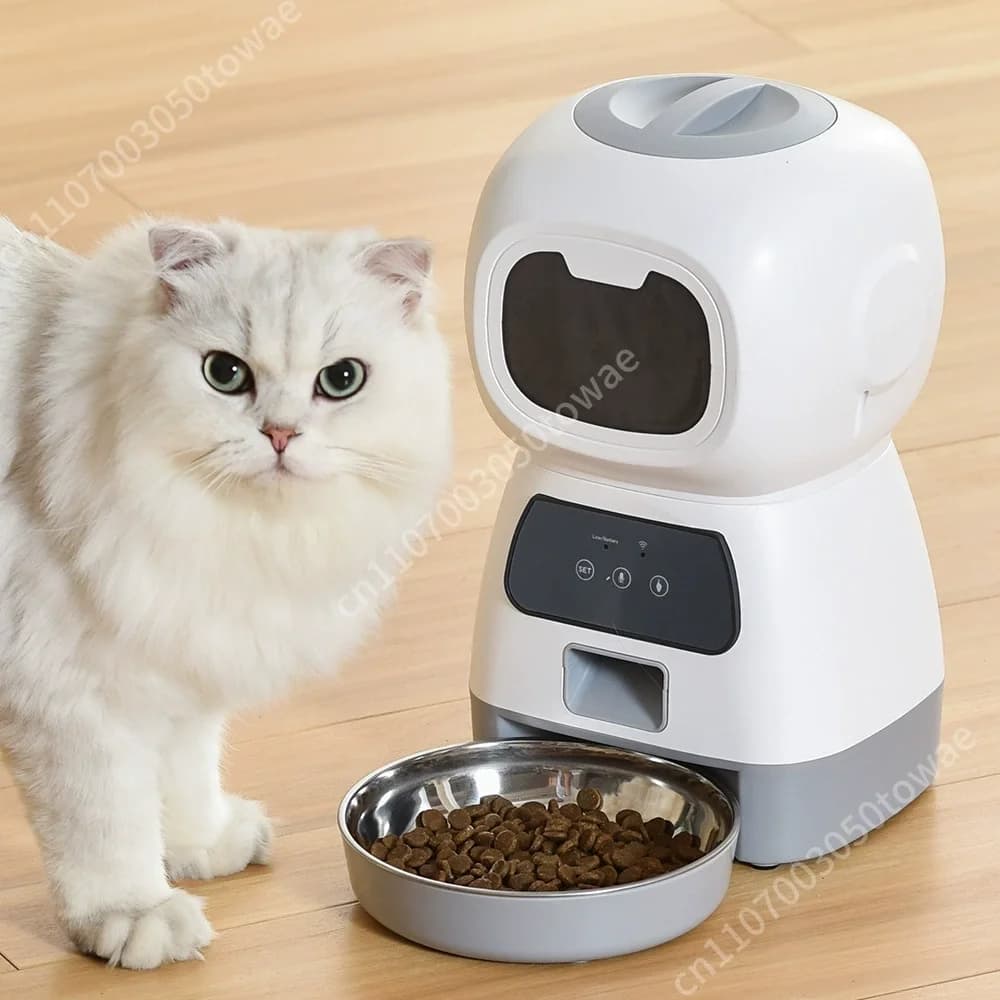 Modern Eco-Friendly Smart Pet Feeder 3.5L Automatic Food Dispenser with Timer APP Control Plastic Steel Pet Bowls for Dogs