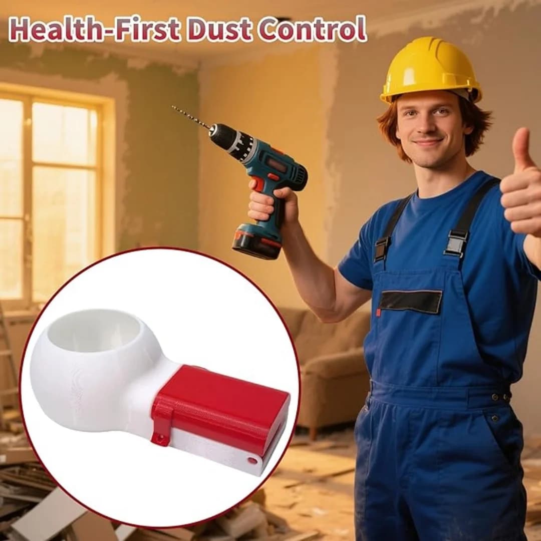 Drill Dust Collector Box 3D Printed Drill Dust Collection Multipurpose Catcher Bowl Mess-Free Wall Drilling Compatible with Most Drill Bits for Picture Hanging Painting Workshop Home Renovations