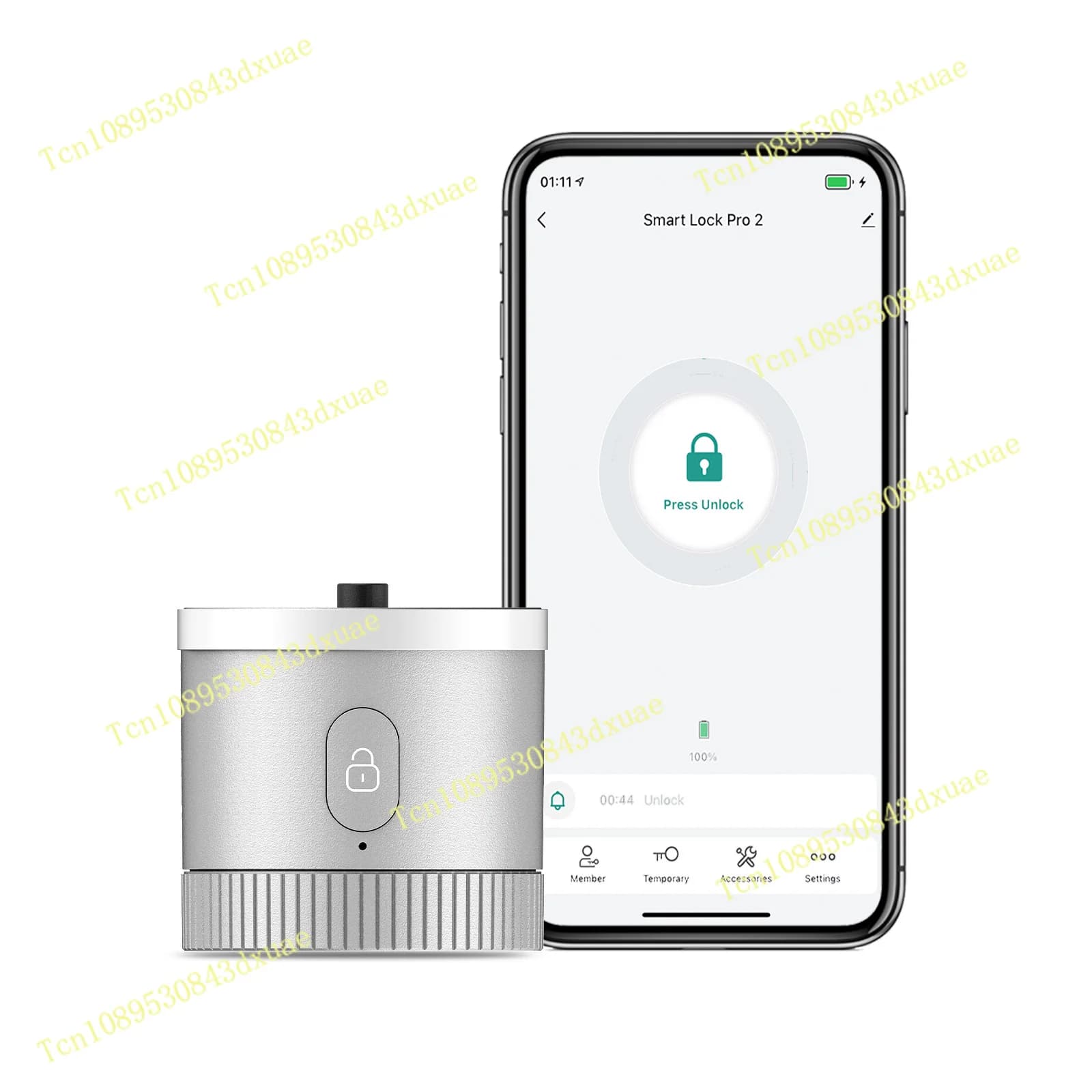Serratura intelligente Blue Tooth Classe bancaria AES128 Bit e crittografia TLS Sensore dente blu Sblocco Tuya Smart APP remota