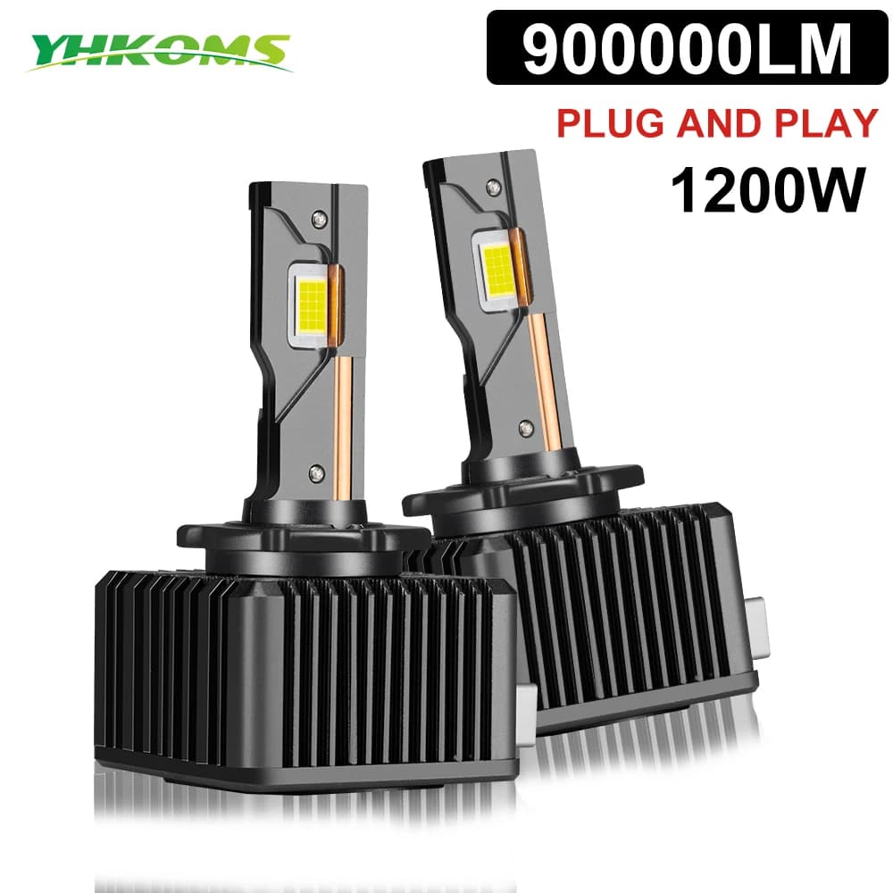 YHKOMS 1:1 D3S LED D1S D2S D4S Led Faro Dell'automobile 1200W 900000LM faros HID D1R D2R D3R D4R Canbus Xenon Sostituzione Auto 6000K