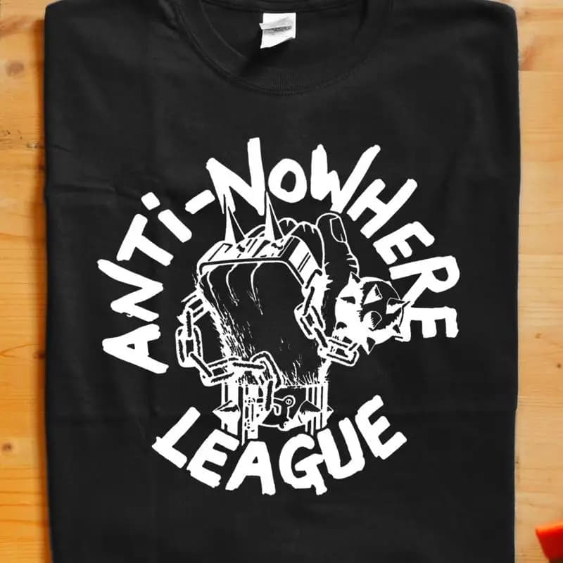 T-shirt LEAGUE ANTI-NOWHERE (Sham 69, Esaurita, Rifiuta di Cockney, Flash)