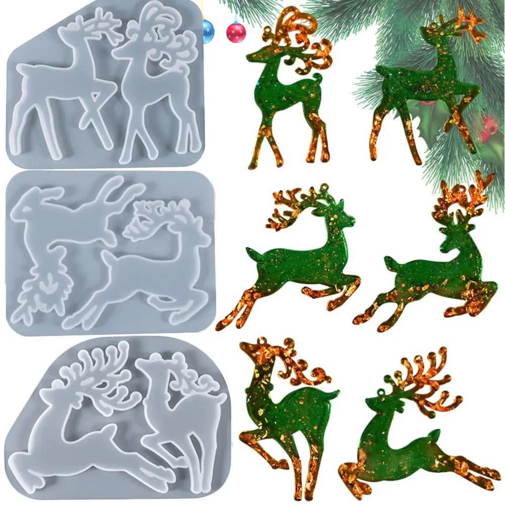 Epossidico UV Irregolare Artigianato fai-da-te Stampo in silicone Orecchini Stampo in resina Portachiavi di Natale Ornamento per albero di Natale