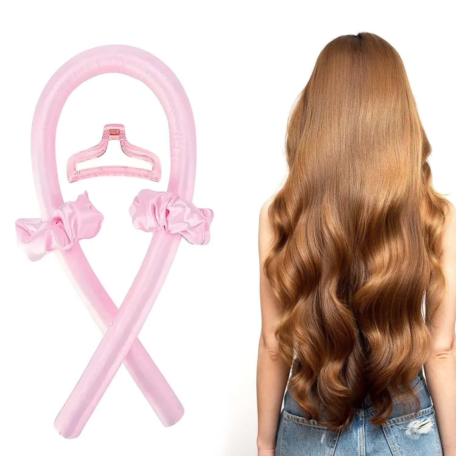 Bigodini senza calore per capelli – Aste arricciacapelli notturne senza calore Kit di bigodini per capelli in schiuma satinata per capelli lunghi, riccioli fai da te senza danni