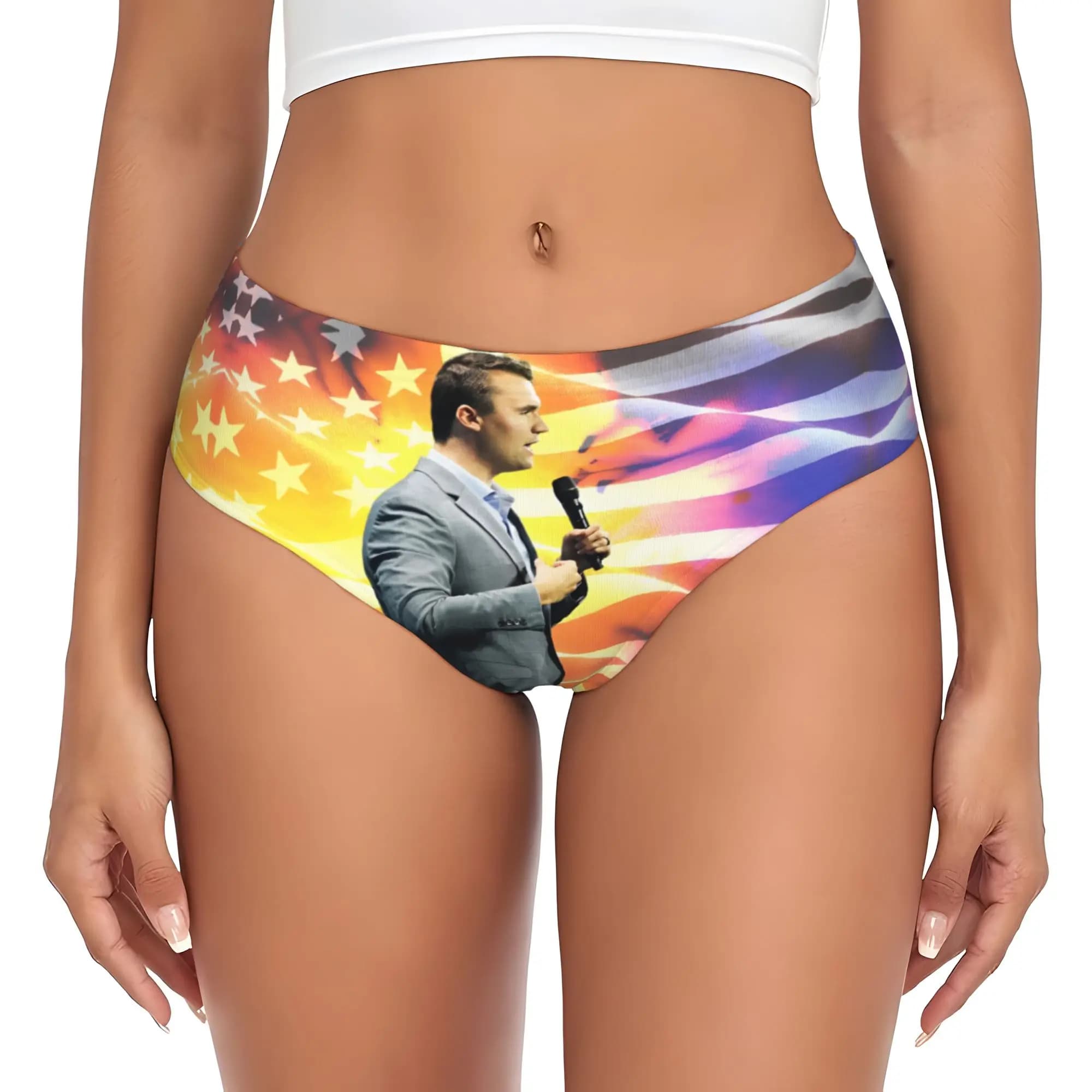 Mutandine Personalizzate Charlie Kirk per Donna, Slip Femminili Traspiranti