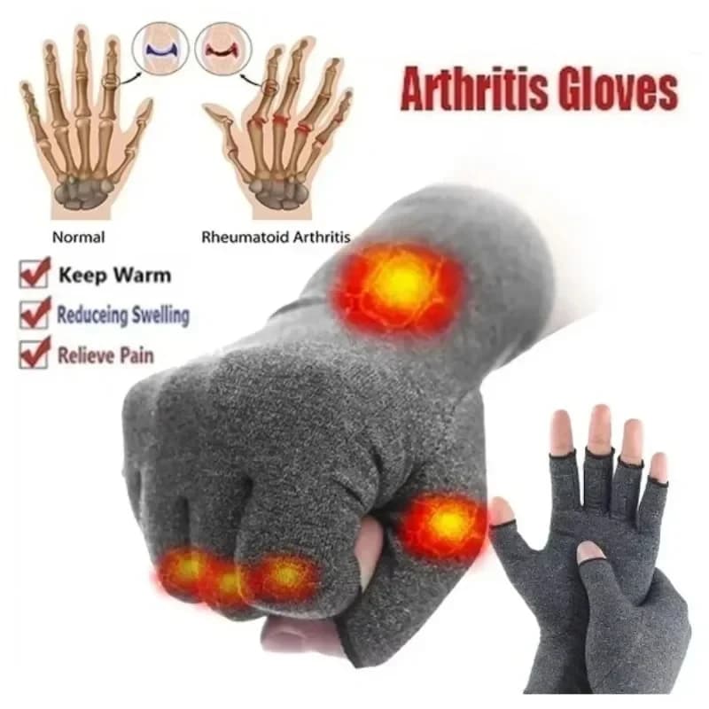 Guanti a Compressione per Artrite 1/2 Paio, Guanti da Ciclismo Senza Dita, Guanti da Moto, Sollievo dalla Pressione, Allenamento Fitness, Guanti Sportivi Antiscivolo