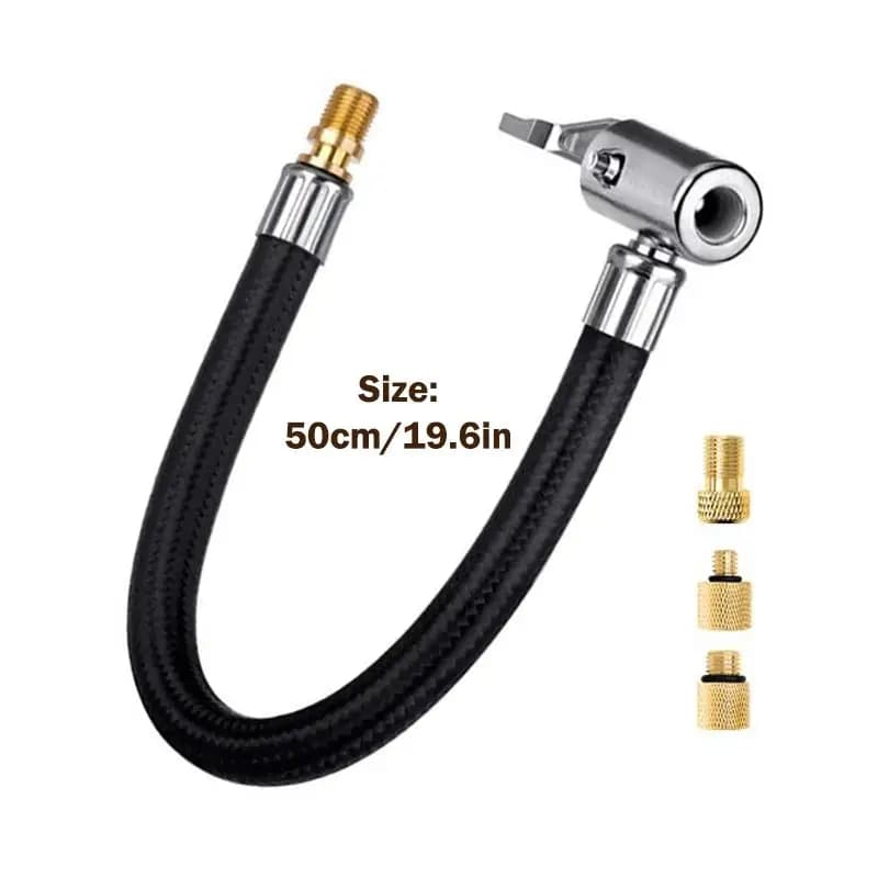Tubo di prolunga universale per pompa gonfiabile per pneumatici, tubo flessibile in gomma per auto, bici, moto, per gonfiaggio rapido