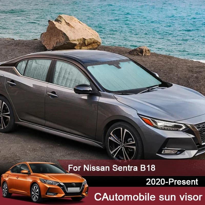 Auto Parasole Copertura di Protezione UV Per Nissan Sentra B18 2020-2025 Tenda Della Finestra Visiera Parasole Parabrezza Protezione Accessori