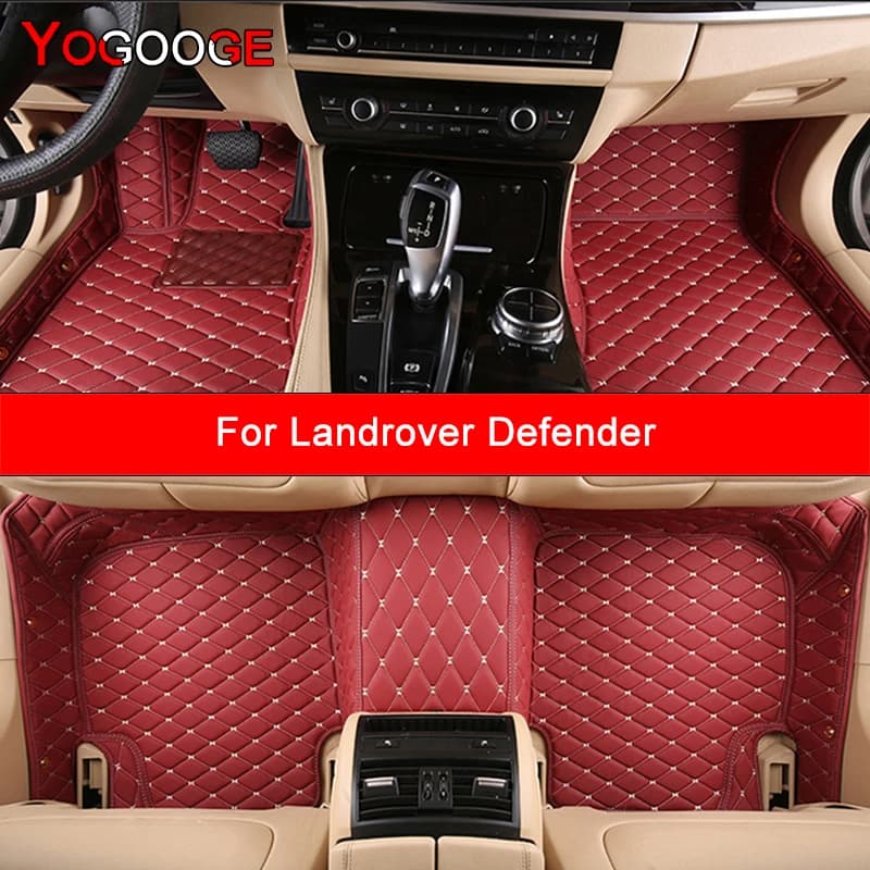 YOGOOGE Tappetini per auto personalizzati per Land Rover Defender 5 posti Modello Auto Tappeti Piede Coche Accessorie