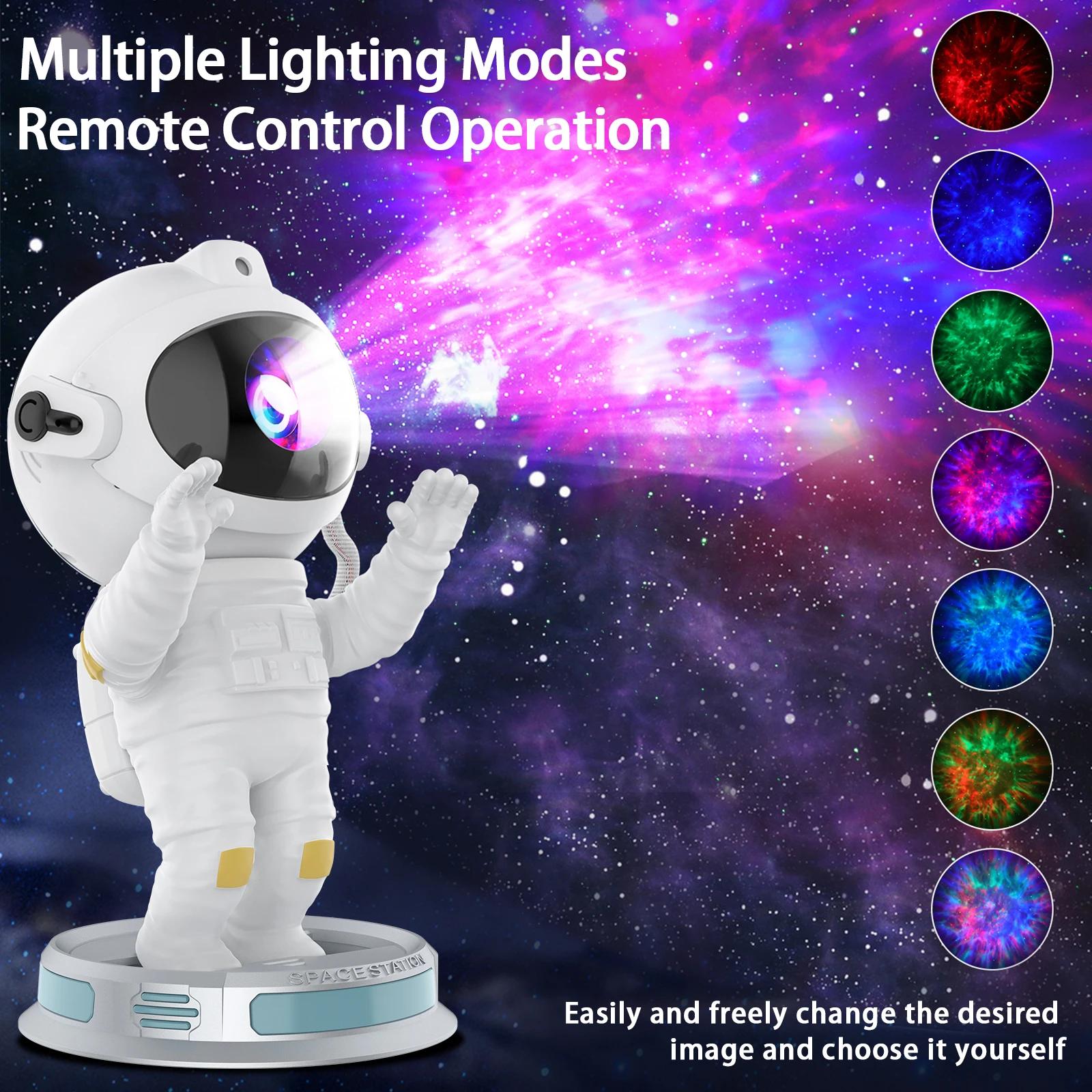 Night light for star astronaut projector 2025: multiple lighting mode galaxy atmosphere lamp with remote control for bedroom furniture gift
