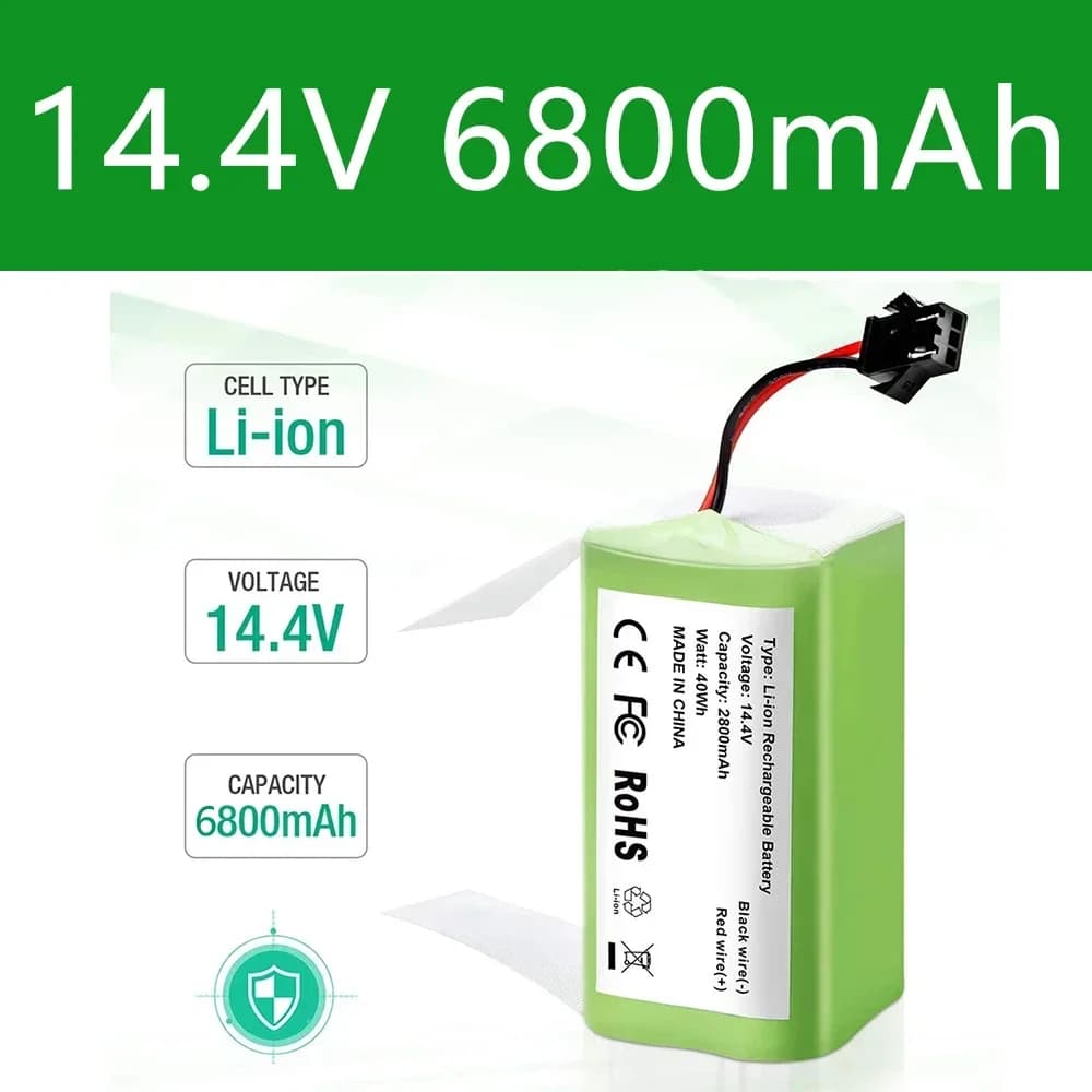 Batteria agli ioni di litio da 14,4 V 6800 mAh per Conga 990 1090 Tesvor X500 Ecovacs Deebot N79 N79S DN622 Eufy RoboVac 11 11S RoboVac 30
