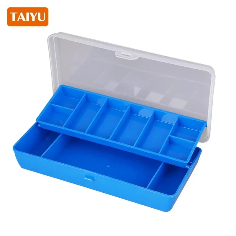 TAIYU Portable Fishing Tackle Box 11 Compartments Double-deck Storage Case Carp Fishing Accessories Lure Hook Soft Bait Tool Box