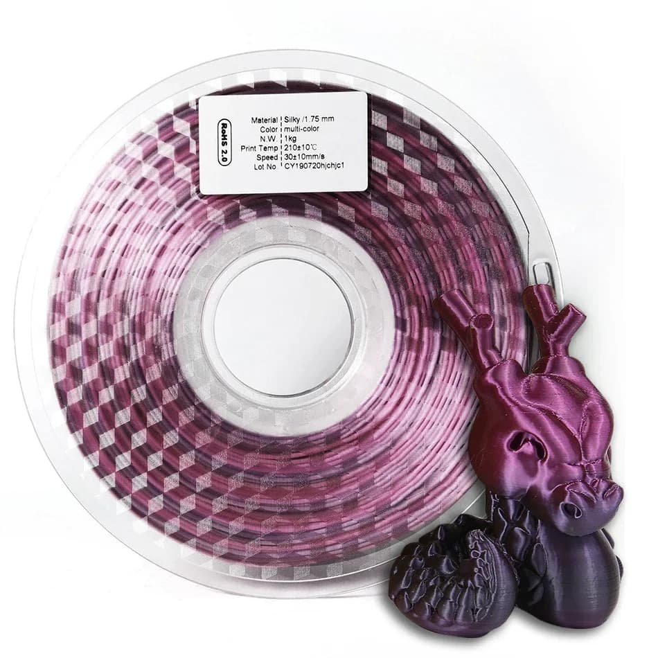 1 kg New Silk Rainbow 1.75mm 3D Printing Material Duotone Gradient Gold Bronze Purple Black Filament 3D Printer