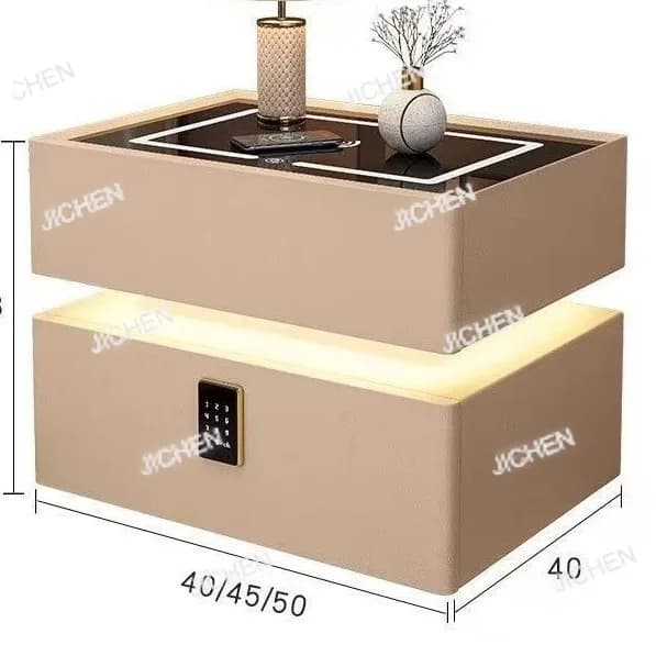 Comodino JC estremamente stretto, in legno massello, per camera da letto, semplice, moderno, piccolo, mini mobiletto con serratura