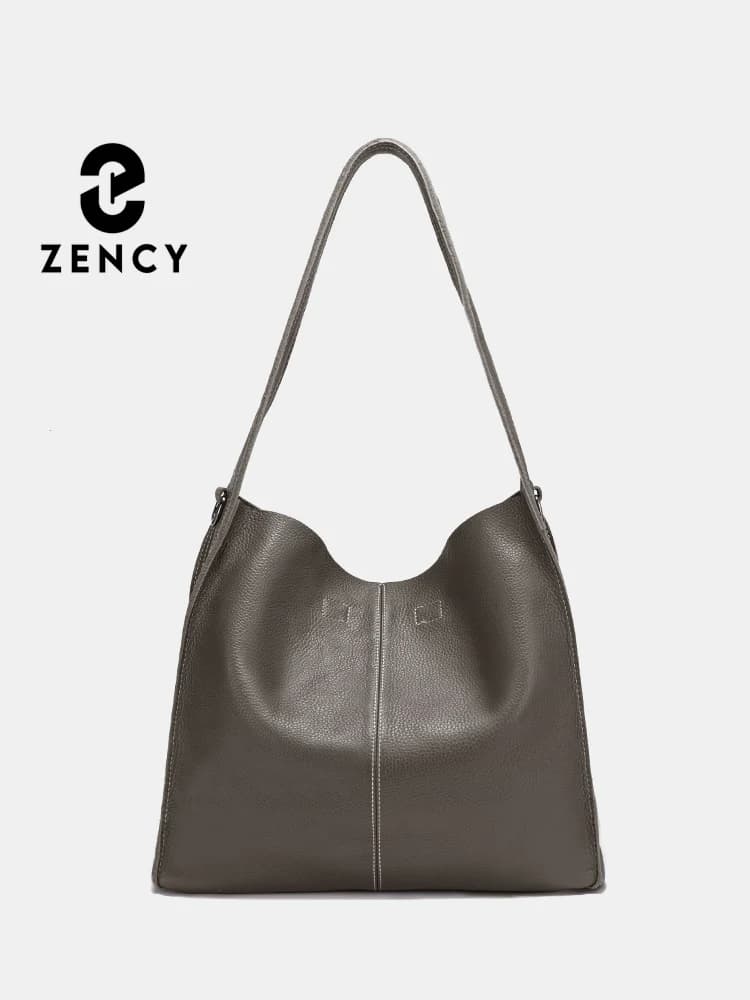 Zency Soft Hobo shoulder bag in real leather 100% Women's bags Designer shoulder bag Underarms Natural cow leather bags