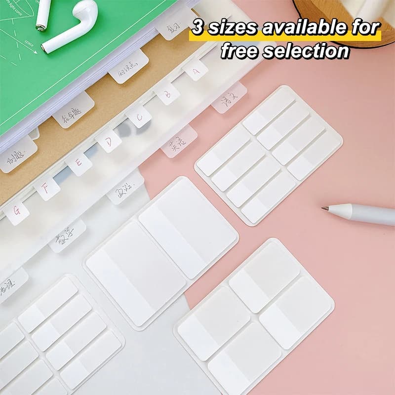 40/80/120/160 pagine satinate semplici indice bianco puro adesivi etichette adesive trasparenti note adesive fai da te materiale scolastico per ufficio