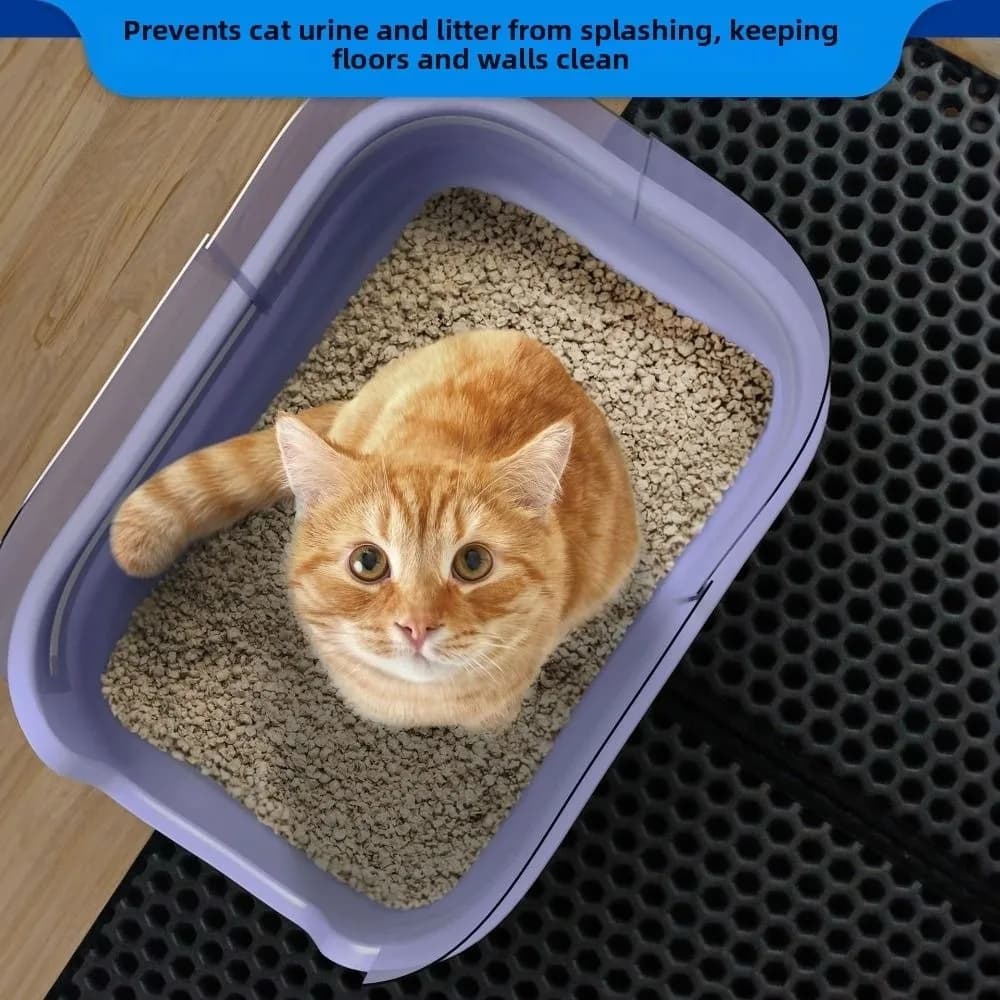 Set di 4 Scudi Anti-Schizzi per Lettiera Gatti, Protezioni Impermeabili Rinforzate per Lettiera, Facili da Pulire