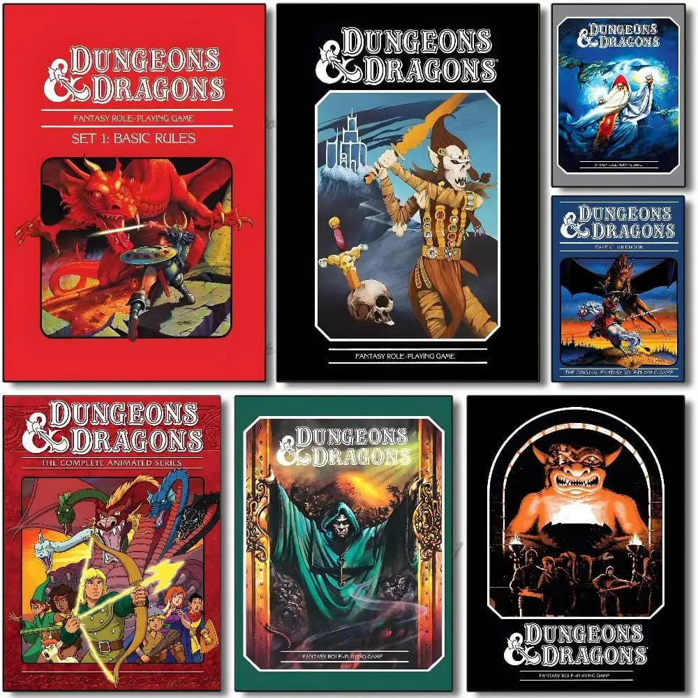 1 pezzo di poster adesivo classico per giochi di ruolo Dungeons And Dragons, stampa impermeabile, decorazione da parete per soggiorno, camera da letto, decorazioni per la casa