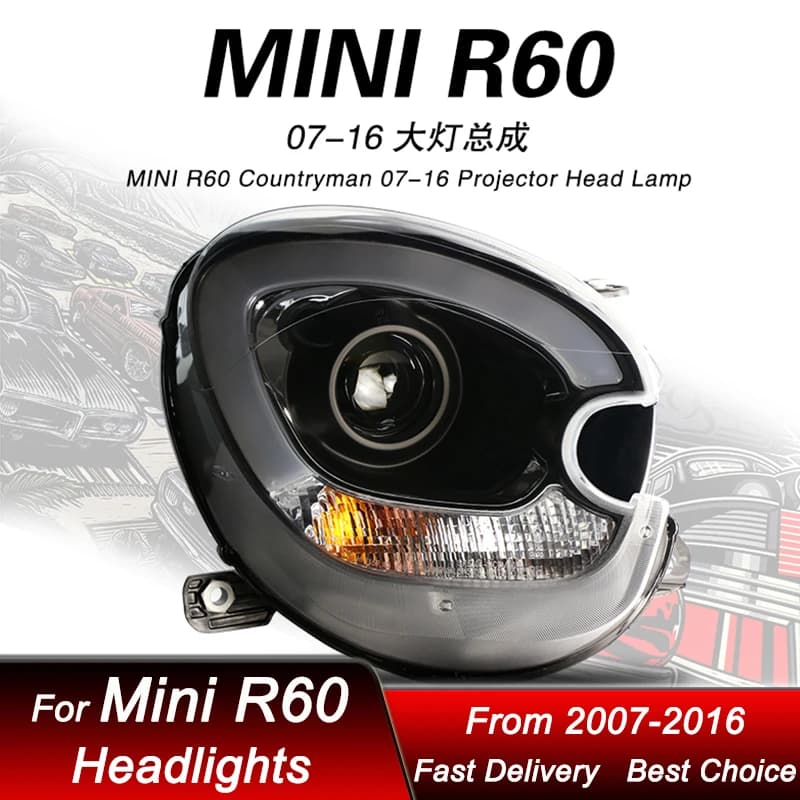 Fari anteriori per BMW Mini R60 07-16 EMARK DOT LED, gruppo fari con lenti a proiettore, kit accessori per aggiornamento ad alta configurazione