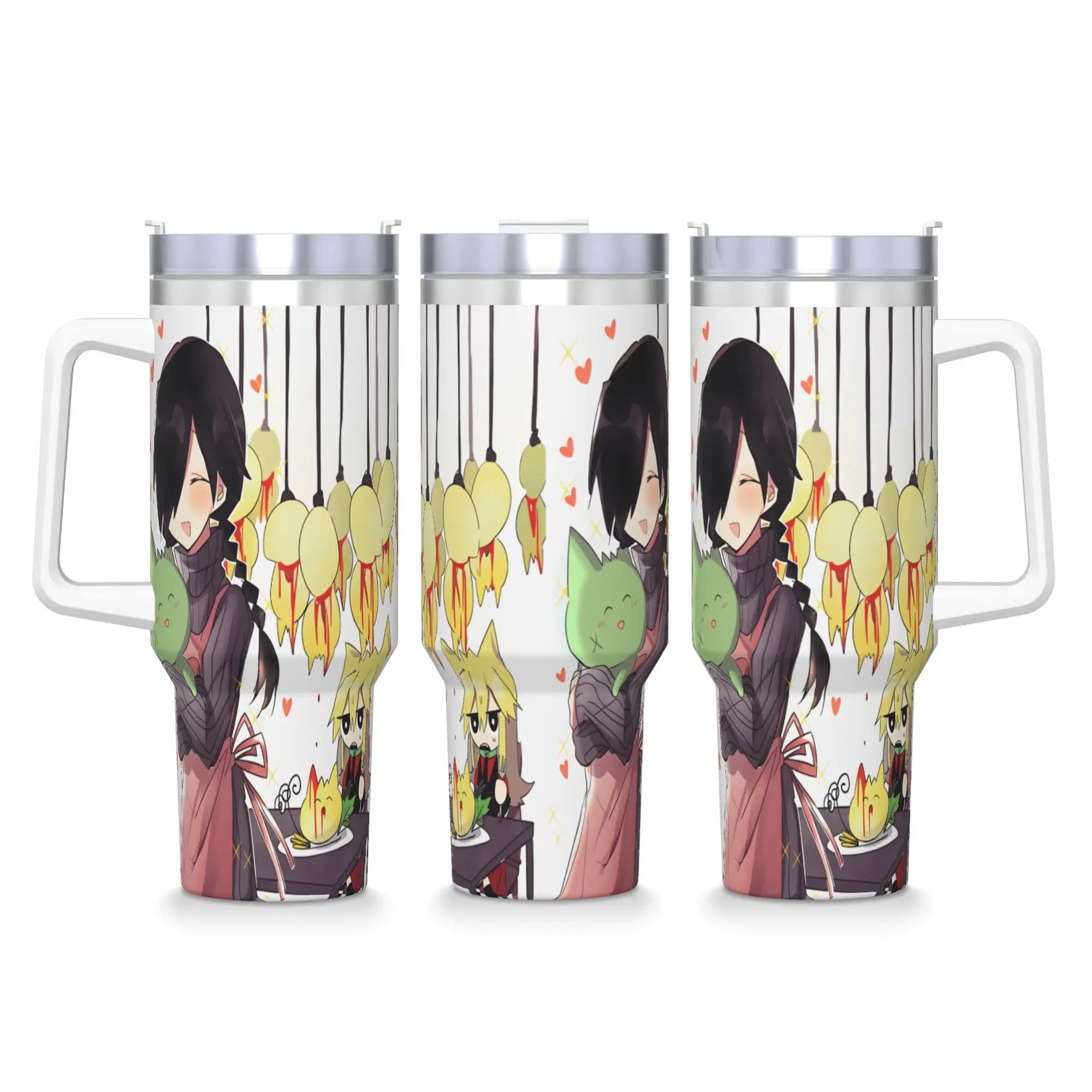 Tazza Termica da Viaggio M-mogeko Castle in Acciaio Inox con Cannuccia e Coperchio, 40oz, per Auto, Bottiglia per Acqua Calda e Fredda