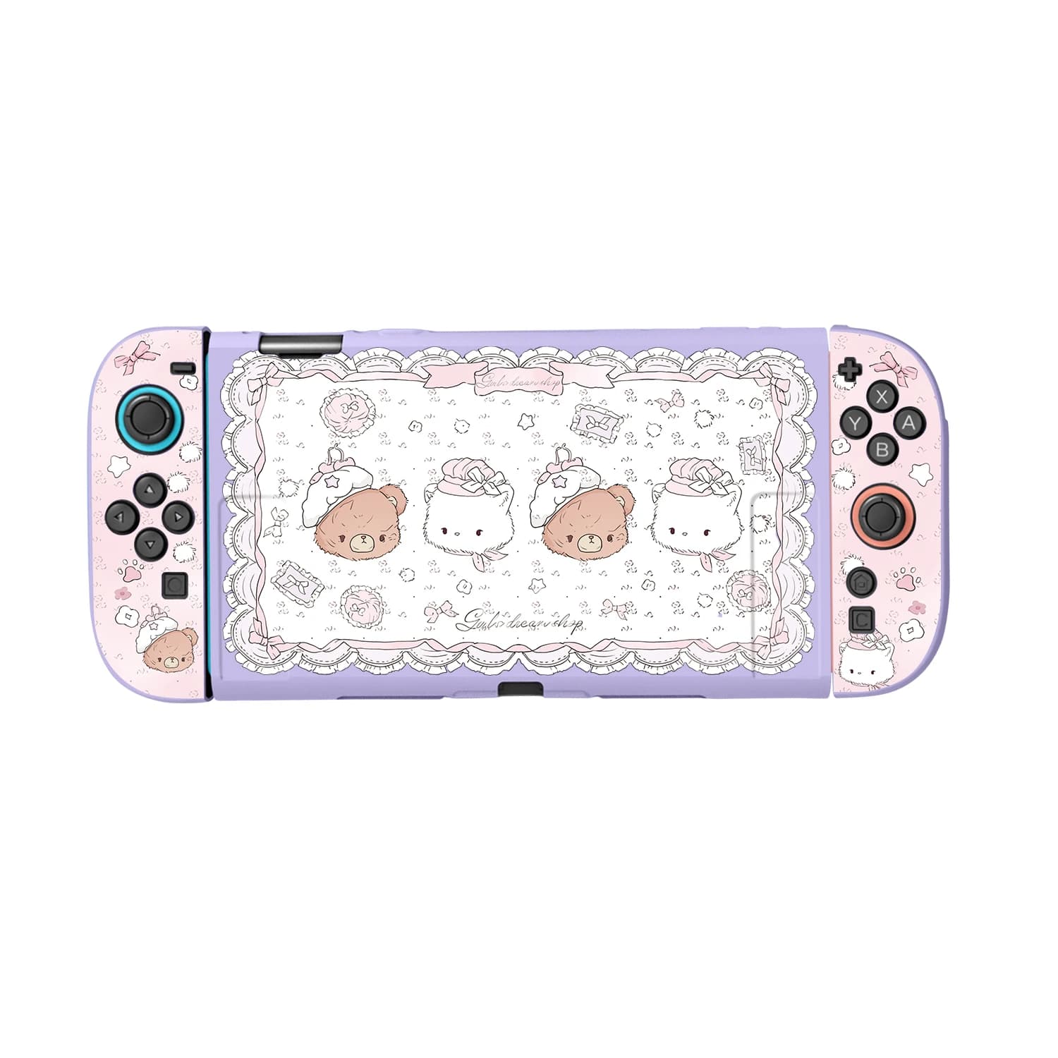 Custodia per Nintendo Switch 2 Cover Shell Dockable Protettiva Kawaii Simpatici orsi rosa TPU Switch 2 Accessori Controller JoyCon