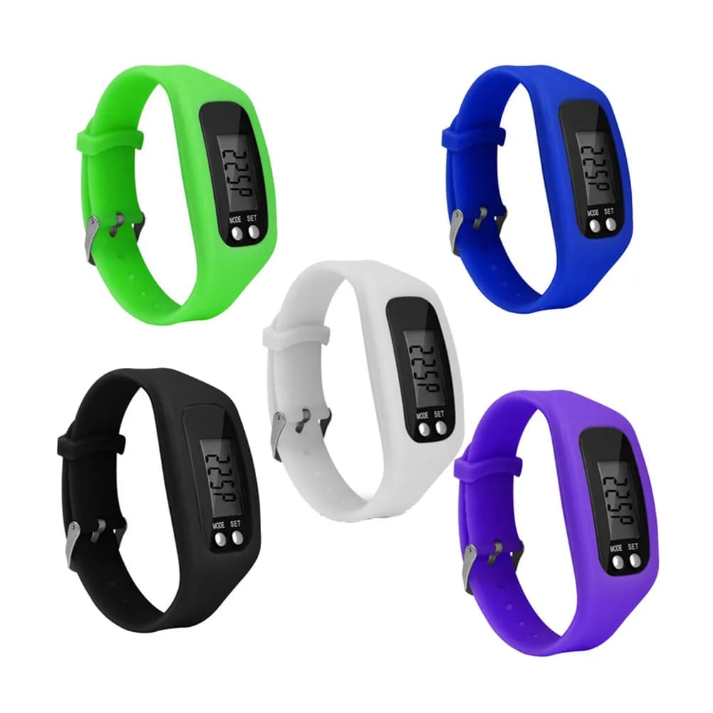 LED Digital Pedometer Watch for Men Women Kids Stainless Steel Waterproof Sports Watch Real Time Calorie Monitor Mileage Tracker