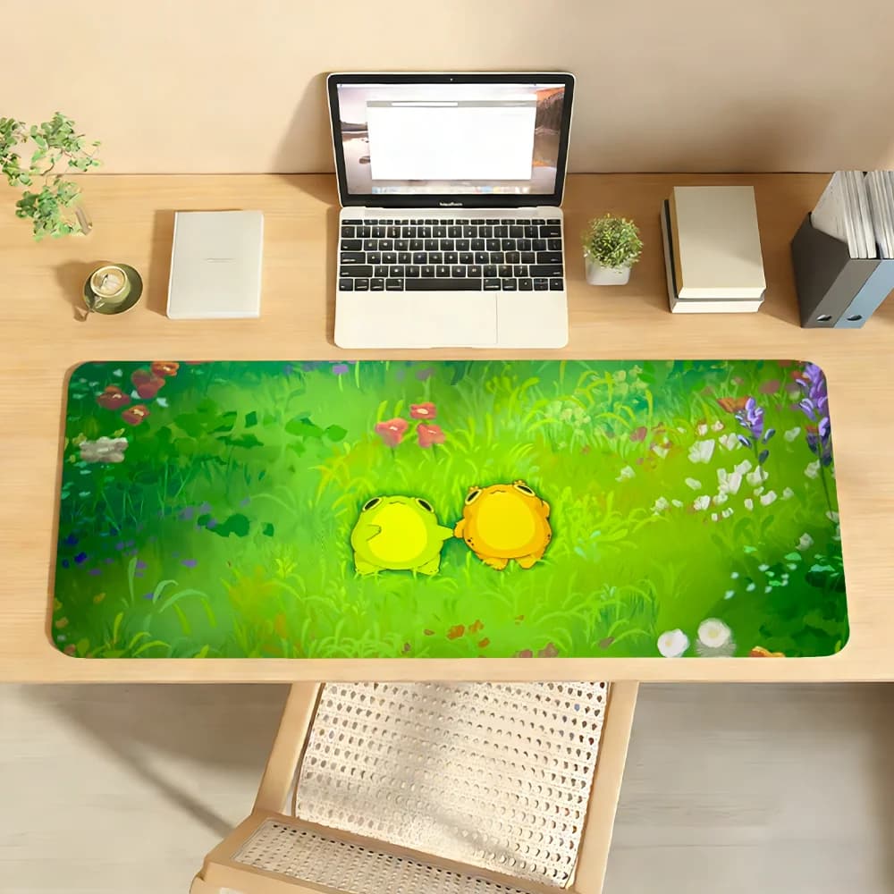 Tappetino per mouse Frog On Lce Abi Toads, antiscivolo, con bordo bloccabile, per PC, laptop, accessori per ufficio, tastiera in gomma, tappeto XXL per giochi