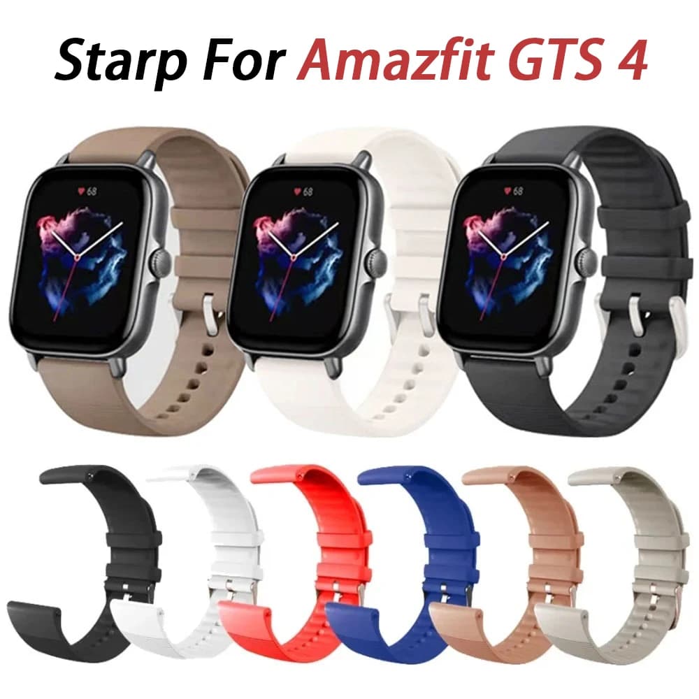 Cinturino in silicone morbido da 20 mm per Amazfit GTS 4 Smart Strap cinturino sportivo braccialetto fitness accessori di ricambio cintura Correa