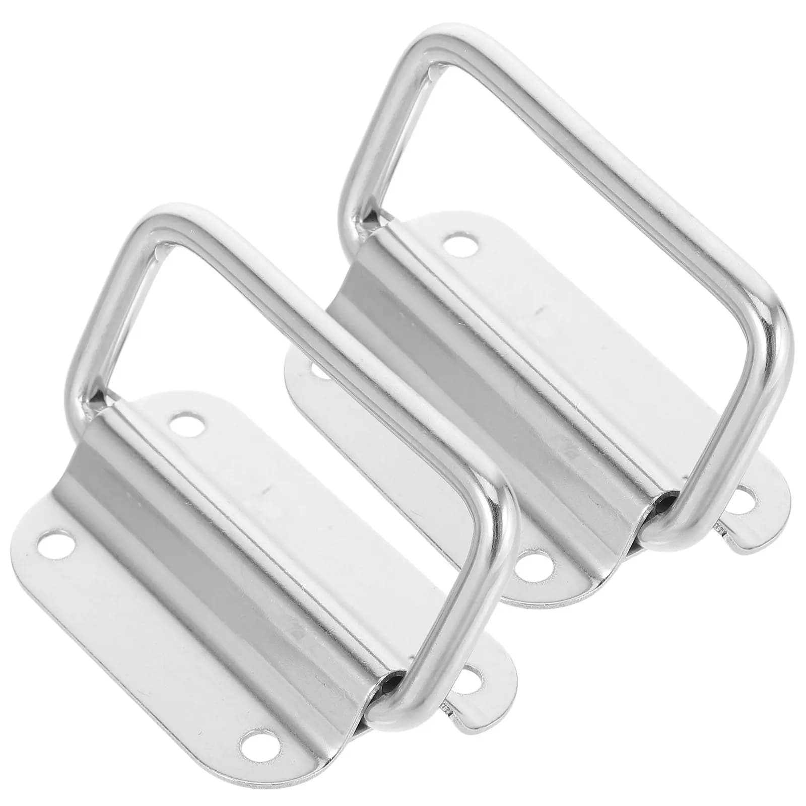 2pcs Stainless Steel Foldable Handle For Industrial Metal Box Cabinet Chest Hardware Storage Tool Case Replacement Pull Handle