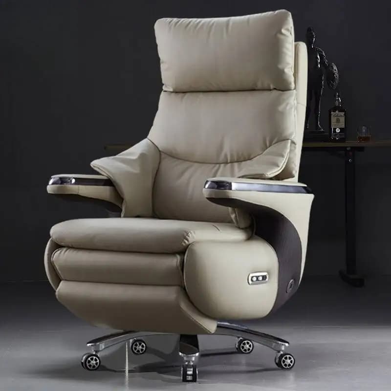 Sedia da ufficio girevole beige reclinabile regolabile di design sedie da ufficio rilassanti ruote comode mobili da gioco Stuhl per la casa