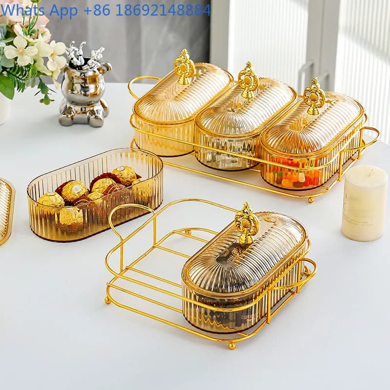 Contenitore per Frutta Secca per Tavolino da Salotto, Uso Domestico per Caramelle e Snack, Elegante Vassoio per Frutta con Scomparti