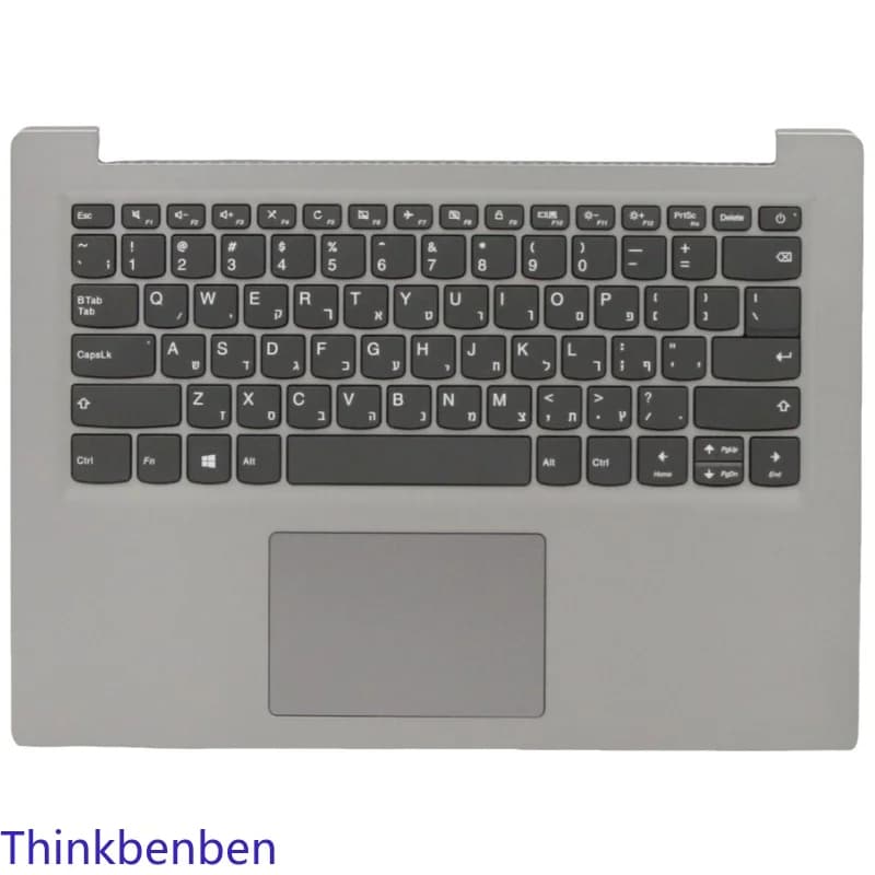 HB Hebrew Israel Keyboard Grey Upper Case Palmrest Shell Cover For Lenovo S145 14 IWL 14AST 14API 14IGM 14IKB 14IIL 5CB0S17110