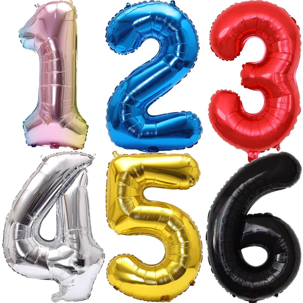 Palloncino foil con numero sfumato arcobaleno da 32 pollici 1-9 per decorazioni per feste di compleanno per bambini Baby Shower Bridal Shower Altri opzioni disponibili