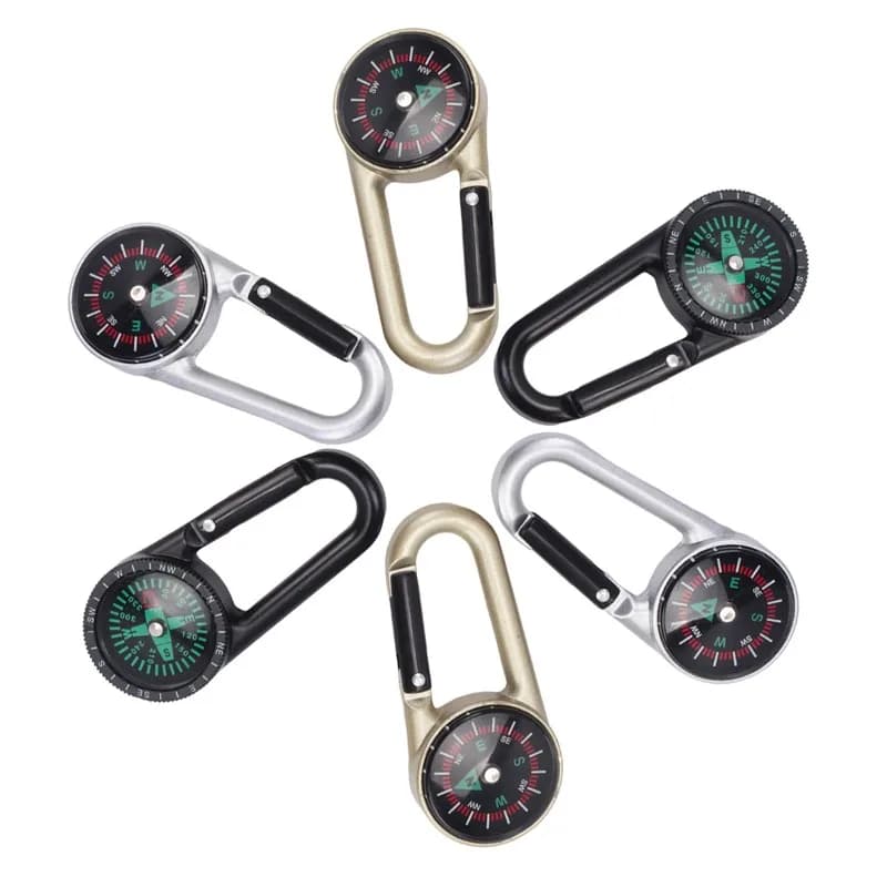 Compass Carabiner Clip Zinc Alloy Metal Outdoor Camping Hiking Survival Keychain Handmade DIY Craft Accessories Findings Gear