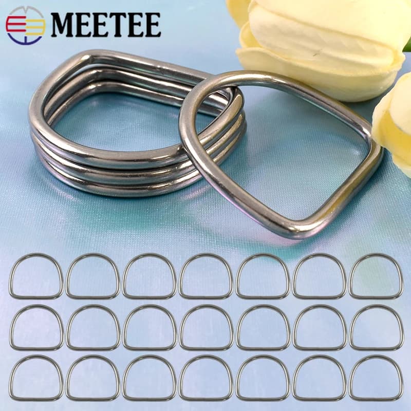 5/10Pcs 304 Stainless Steel D Ring Buckles Metal Strap Loops for Webbing Dog Collar Bag Belt Harness DIY Hardware Accessories